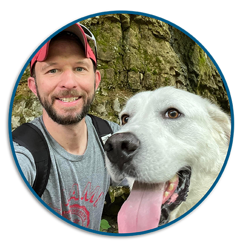 Scott Kayser and his dog, Duke.